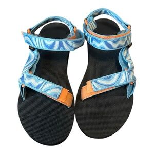 Teva Blue and Orange Patterned Sandals